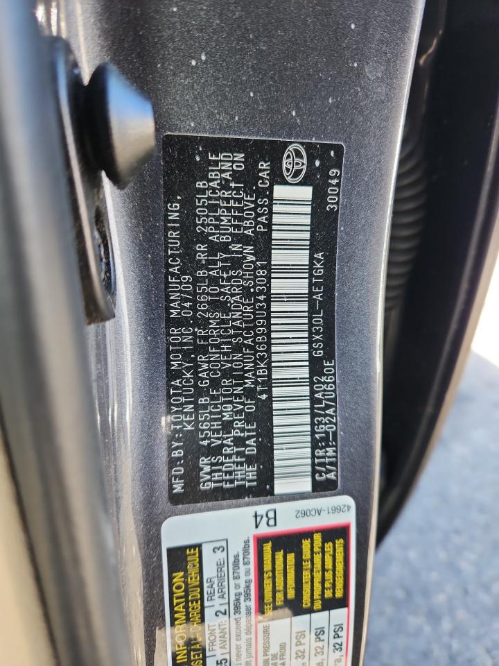 2009 Toyota Avalon Xl VIN: 4T1BK36B99U343081 Lot: 93251825