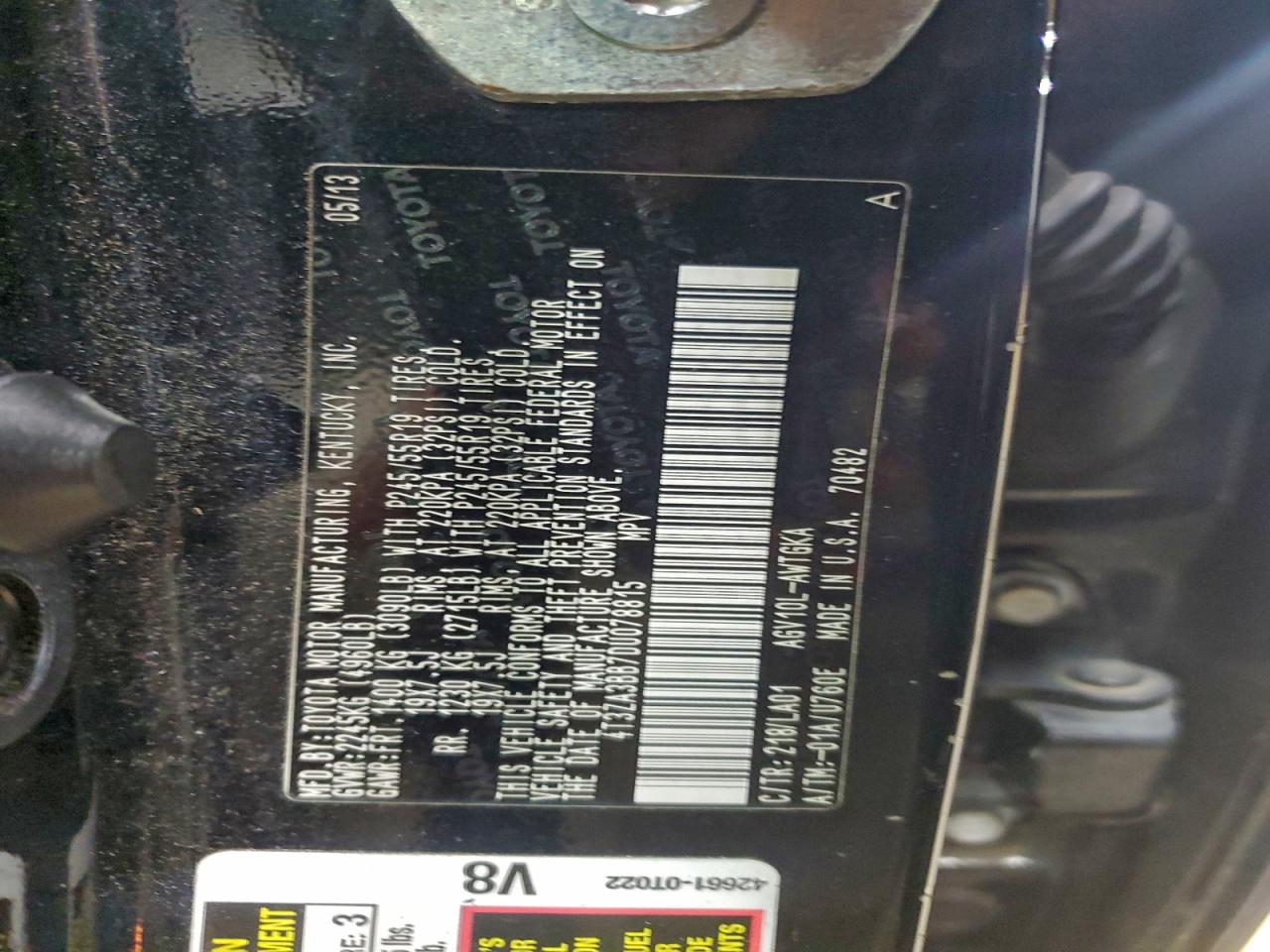 2013 Toyota Venza Le VIN: 4T3ZA3BB7DU078815 Lot: 92094635