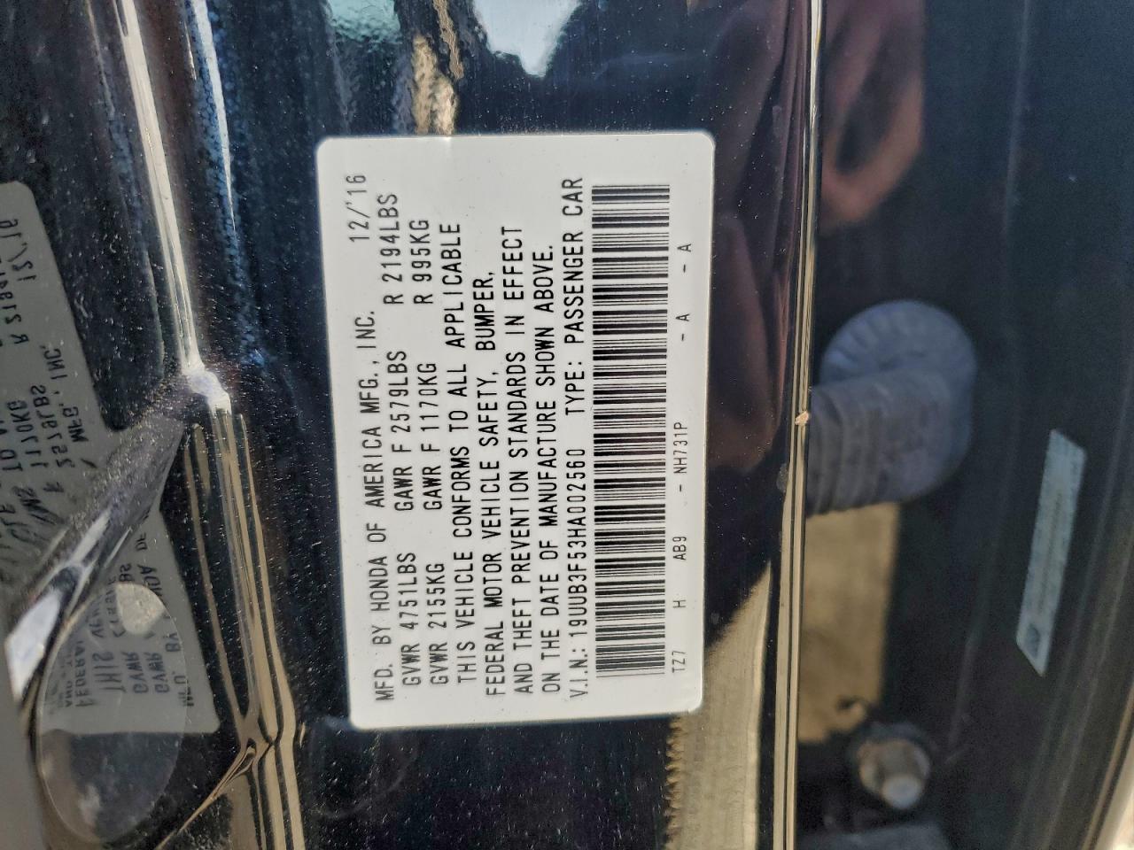 2017 Acura Tlx Tech VIN: 19UUB3F53HA002560 Lot: 94507915