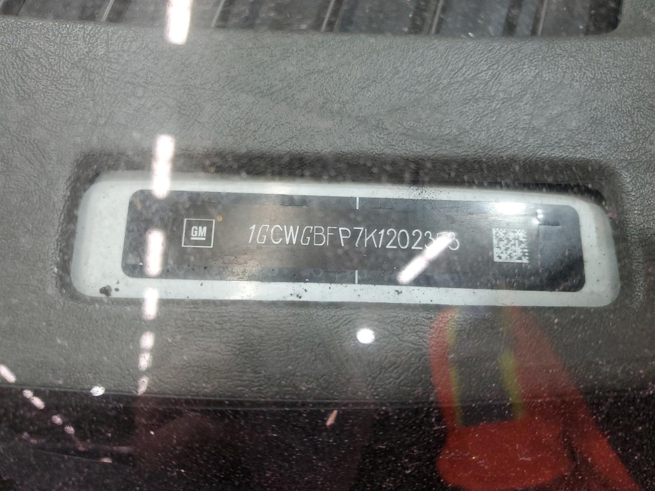 2019 Chevrolet Express G2500 VIN: 1GCWGBFP7K1202353 Lot: 91604025