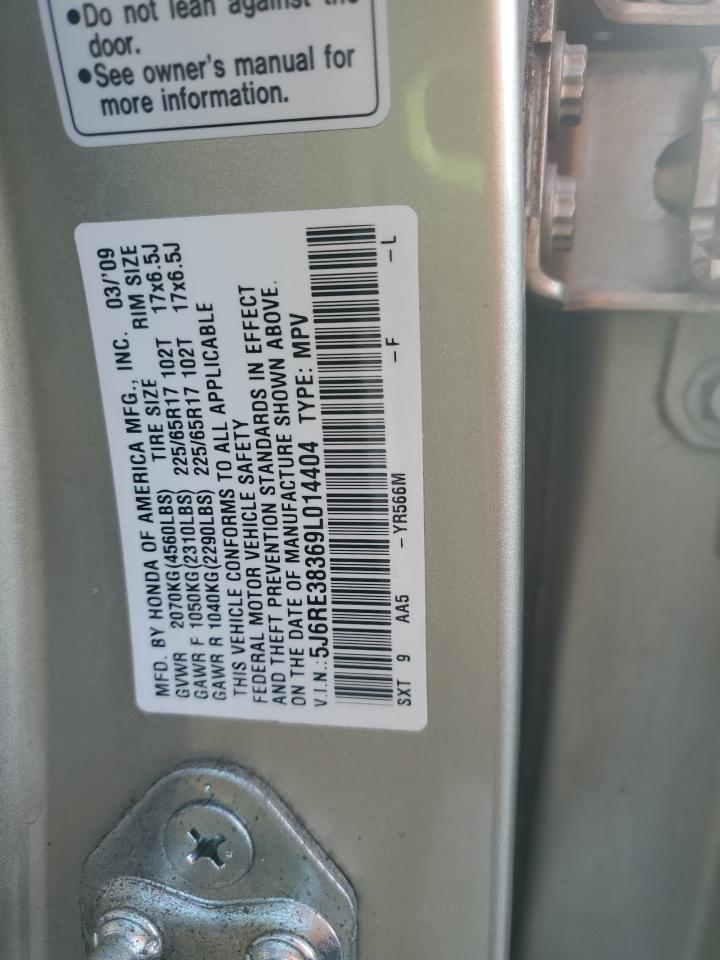 2009 Honda Cr-V Lx VIN: 5J6RE38369L014404 Lot: 92459785