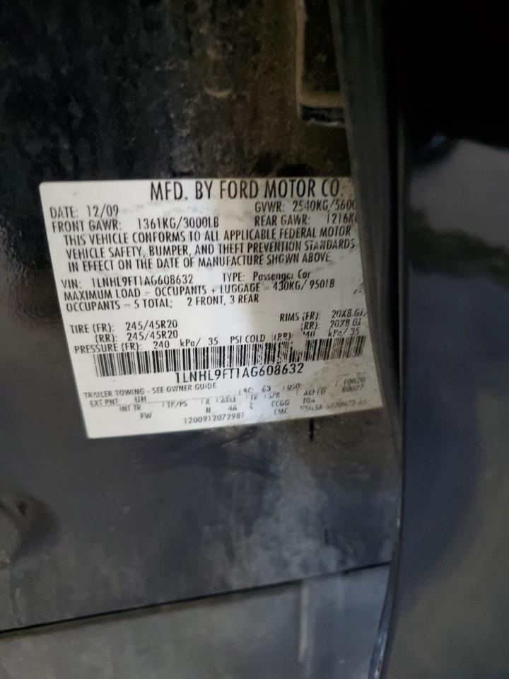 2010 Lincoln Mks VIN: 1LNHL9FT1AG608632 Lot: 92066585