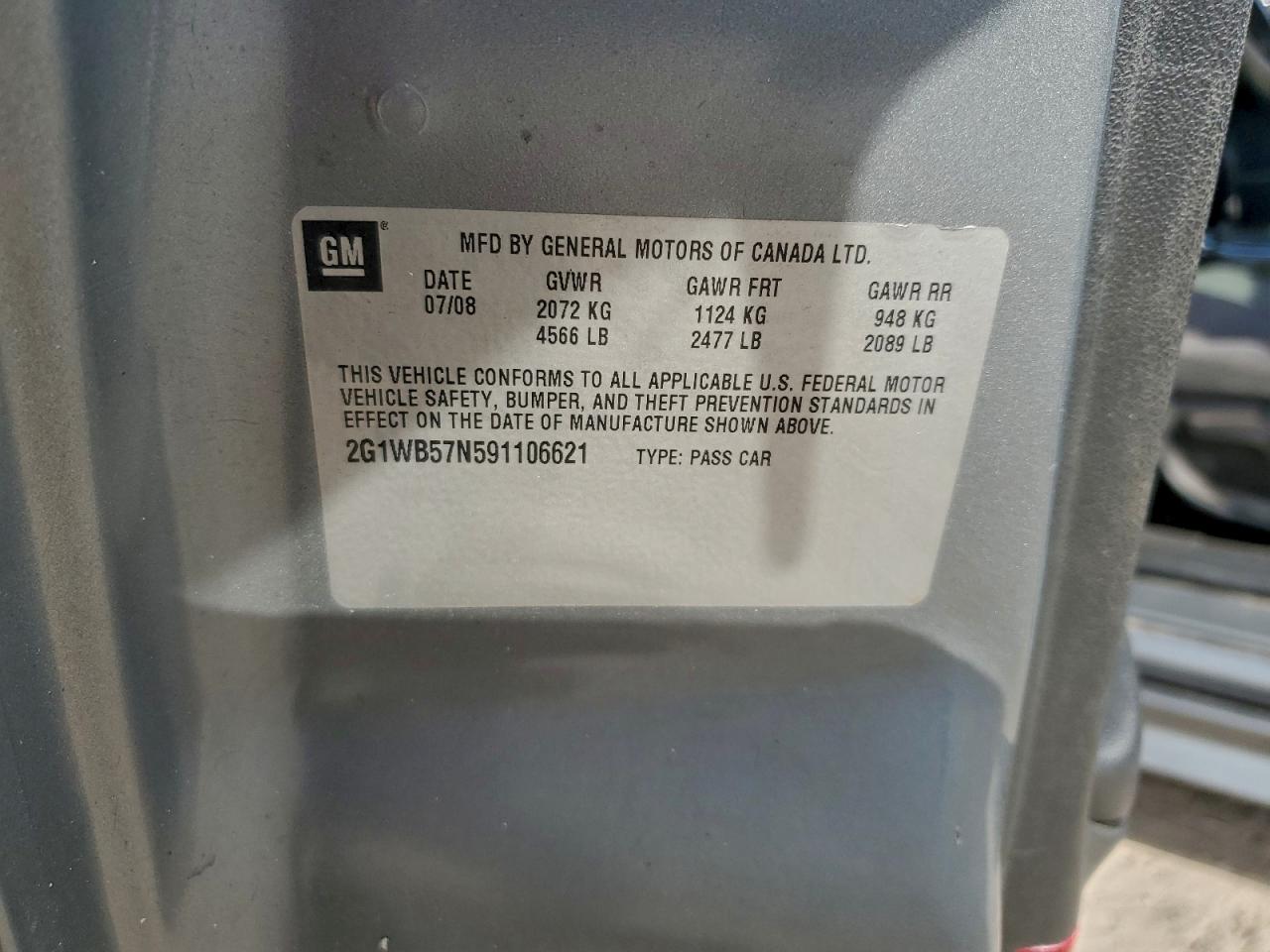 2009 Chevrolet Impala Ls VIN: 2G1WB57N591106621 Lot: 93696475