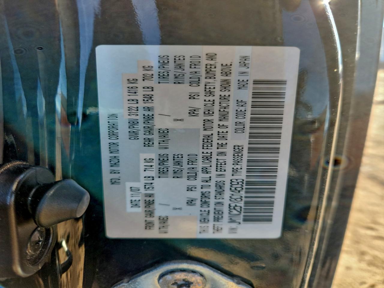 2008 Mazda Mx-5 Miata VIN: JM1NC26FX80145093 Lot: 93940745