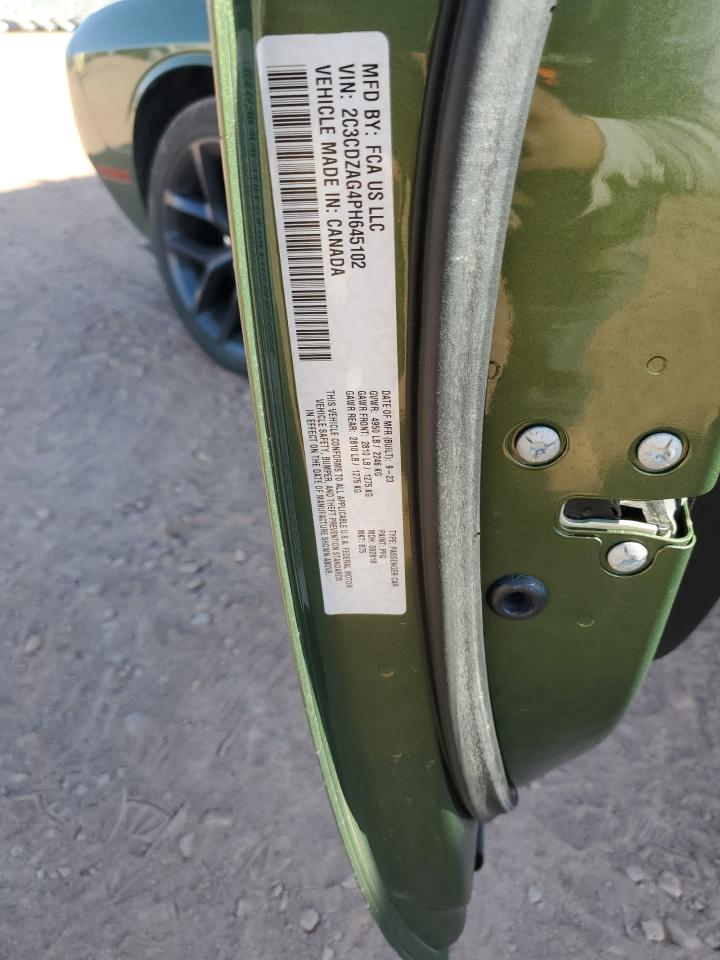 2023 Dodge Challenger Sxt VIN: 2C3CDZAG4PH645102 Lot: 92305075