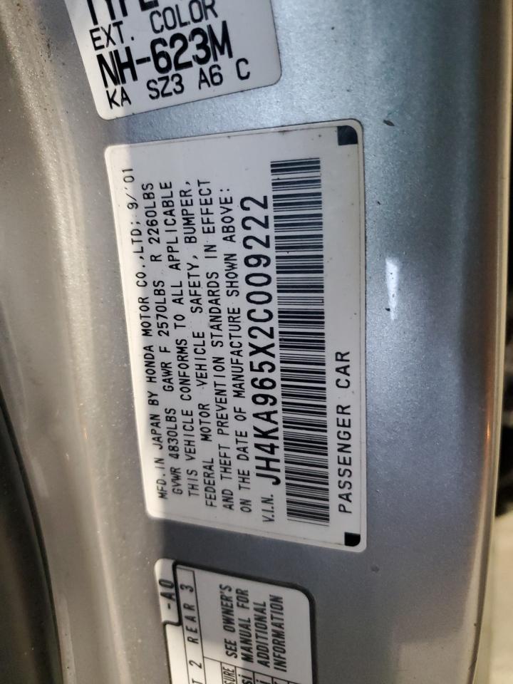 2002 Acura 3.5Rl VIN: JH4KA965X2C009222 Lot: 91813905