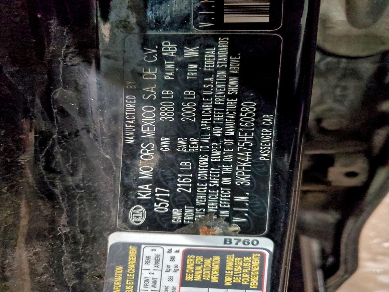 2017 Kia Forte Lx VIN: 3KPFK4A75HE160580 Lot: 94112045
