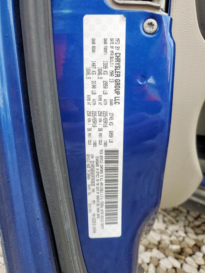 2013 Dodge Grand Caravan Se VIN: 2C4RDGBG0DR703835 Lot: 92673185