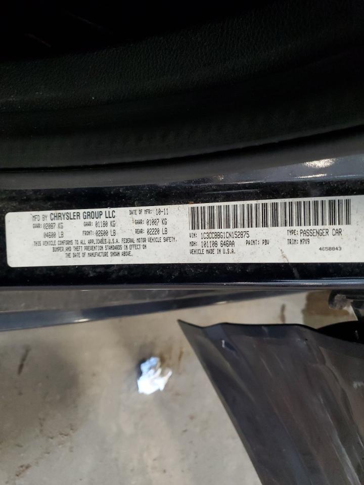 2012 Chrysler 200 Touring VIN: 1C3CCBBG1CN152875 Lot: 91467575