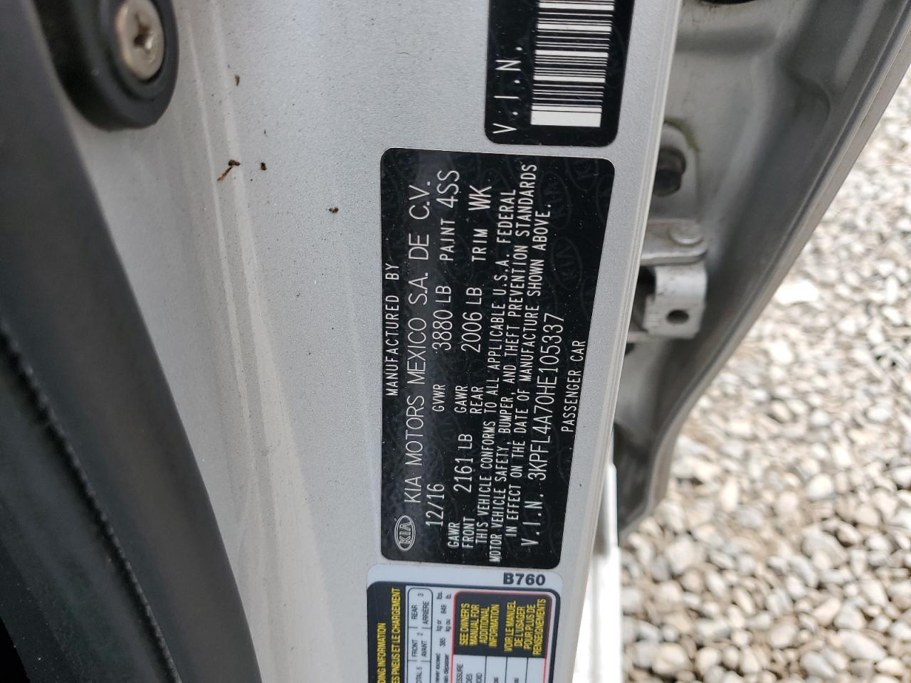 2017 Kia Forte Lx VIN: 3KPFL4A70HE015332 Lot: 91041155