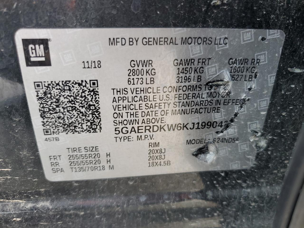 2019 Buick Enclave Avenir VIN: 5GAERDKW6KJ199042 Lot: 92810305