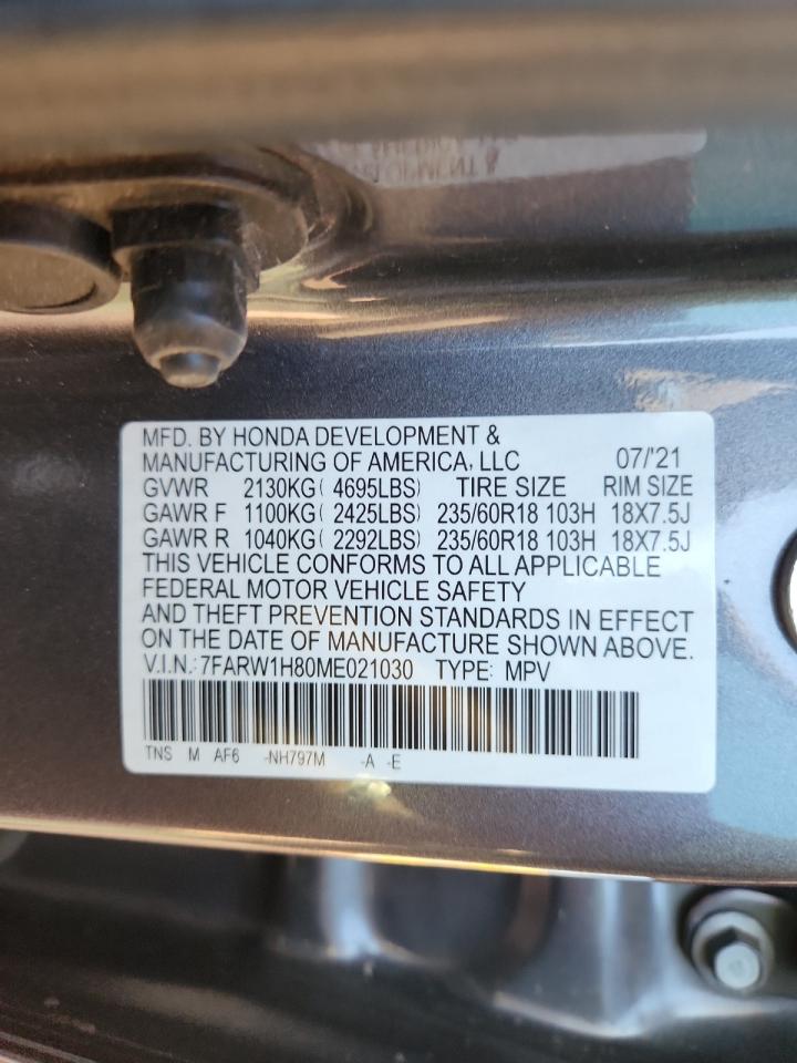 2021 Honda Cr-V Exl VIN: 7FARW1H80ME021030 Lot: 91720475