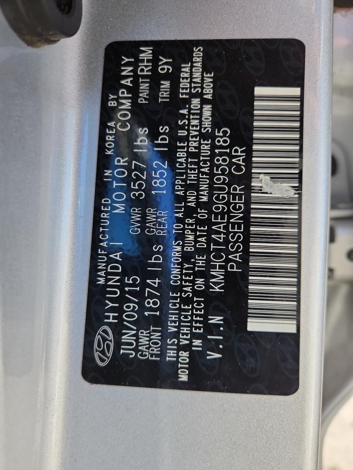 2016 Hyundai Accent Se VIN: KMHCT4AE9GU958185 Lot: 91729685