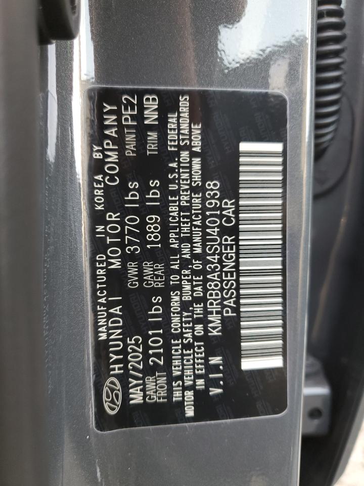 2025 Hyundai Venue Se VIN: KMHRB8A34SU401938 Lot: 92092055