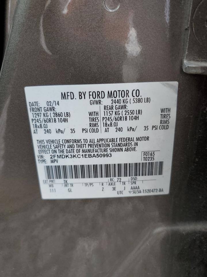 2014 Ford Edge Limited VIN: 2FMDK3KC1EBA50993 Lot: 91939805