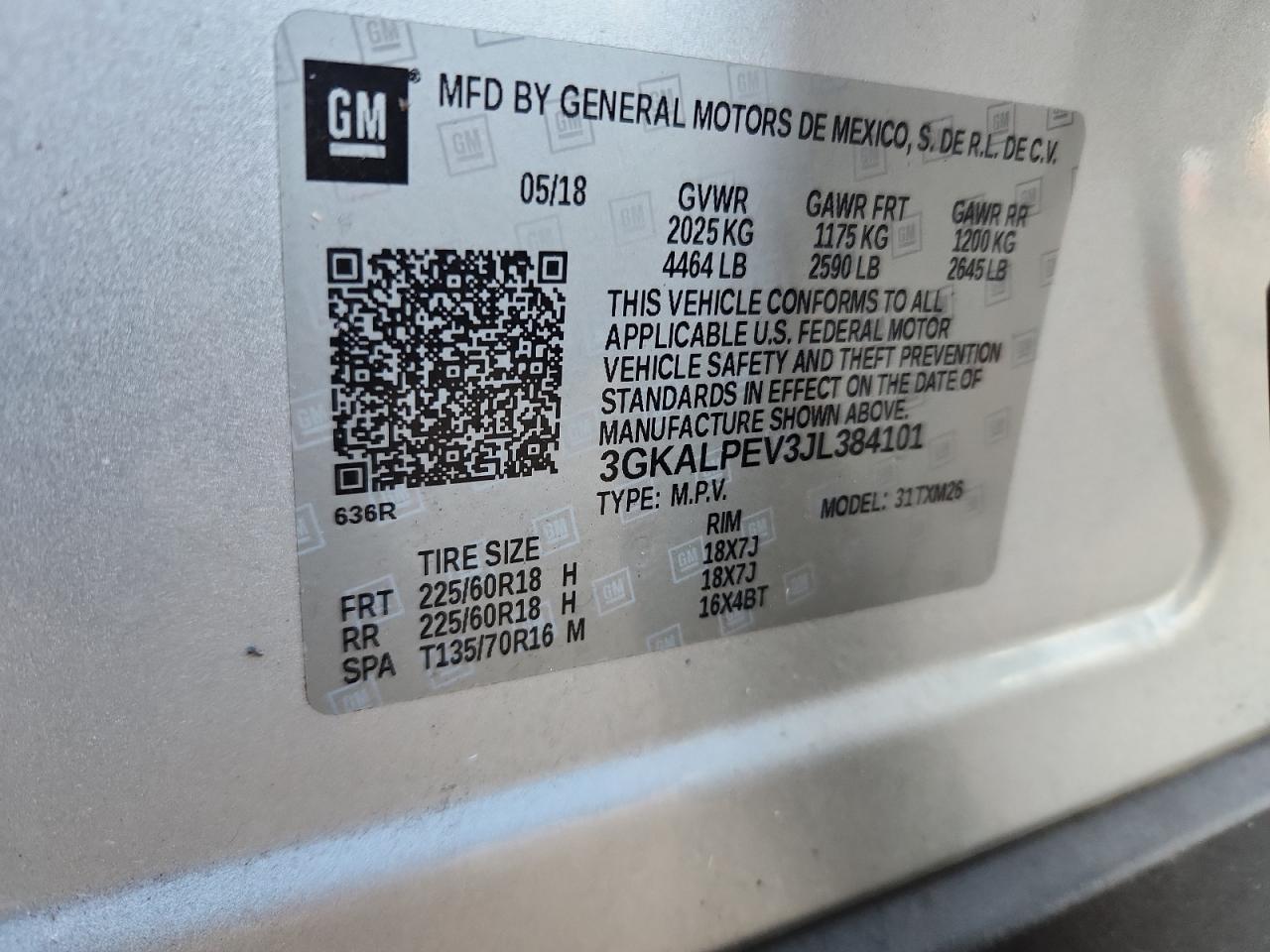 2018 GMC Terrain Slt VIN: 3GKALPEV3JL384101 Lot: 92597415