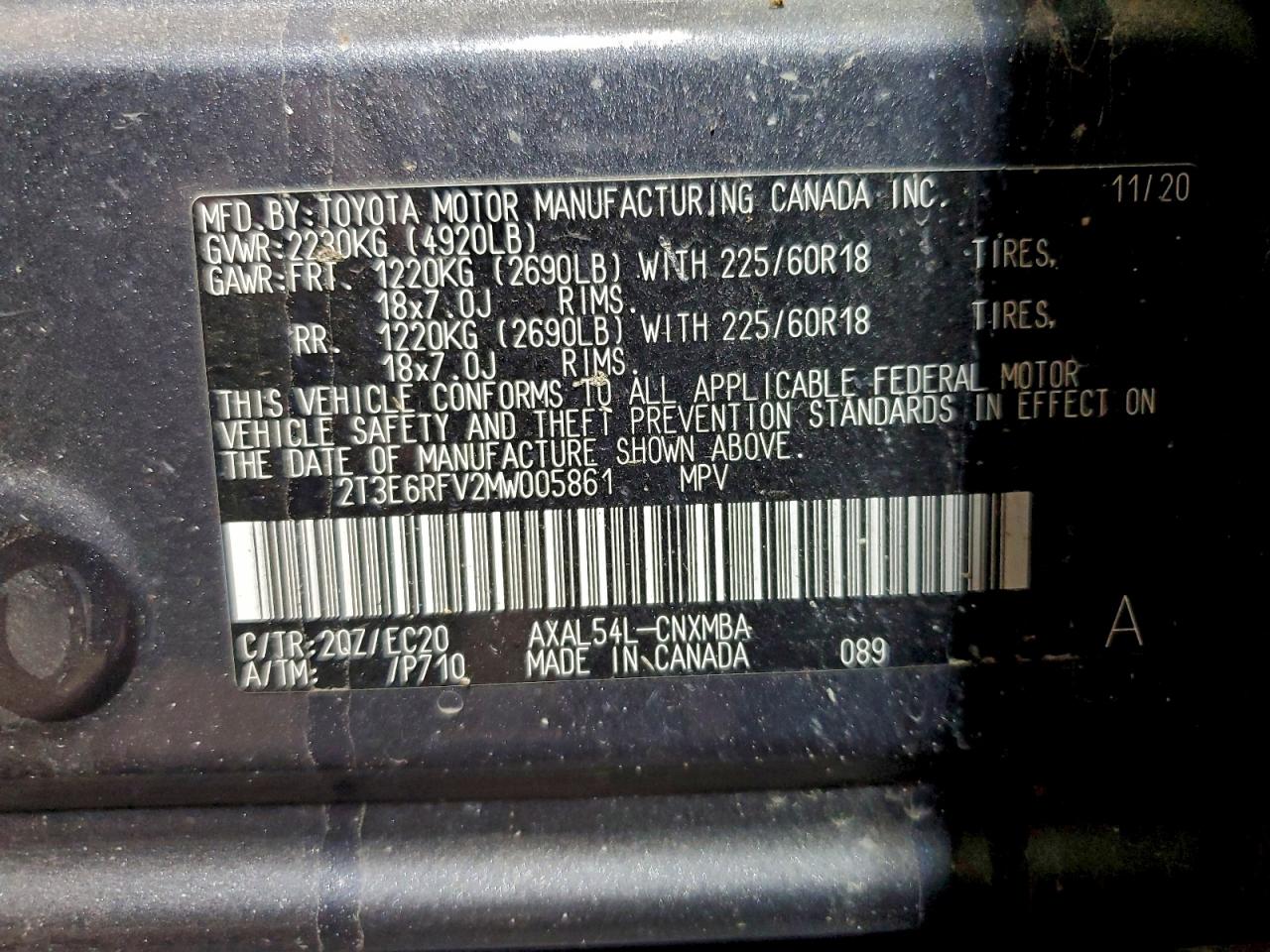 2021 Toyota Rav4 Xse VIN: 2T3E6RFV2MW005861 Lot: 94518645