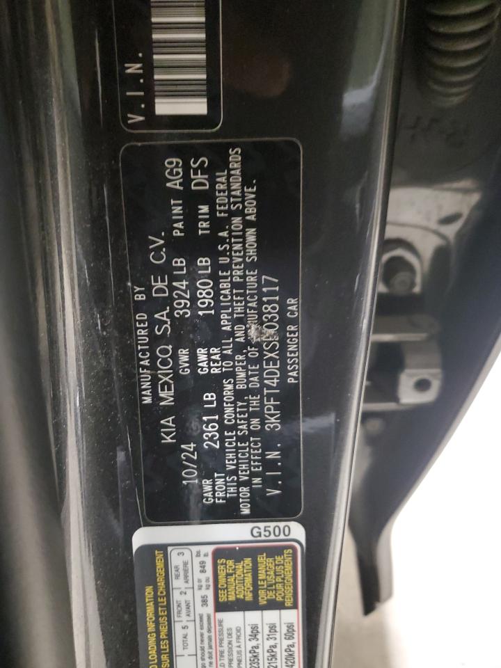 2025 Kia K4 Lx VIN: 3KPFT4DEXSE038117 Lot: 92648285