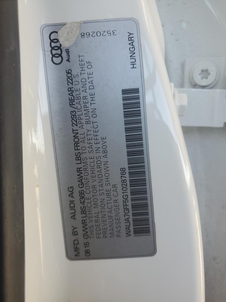 2016 Audi A3 Premium VIN: WAUA7GFF5G1028768 Lot: 90567215