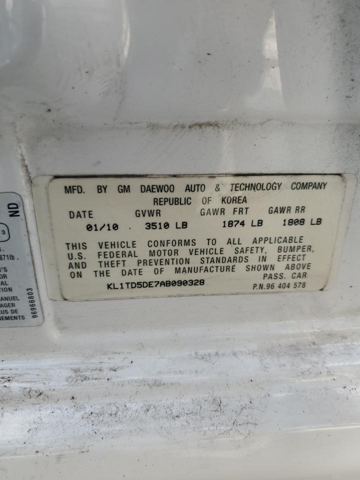 2010 Chevrolet Aveo Ls VIN: KL1TD5DE7AB090328 Lot: 91495175