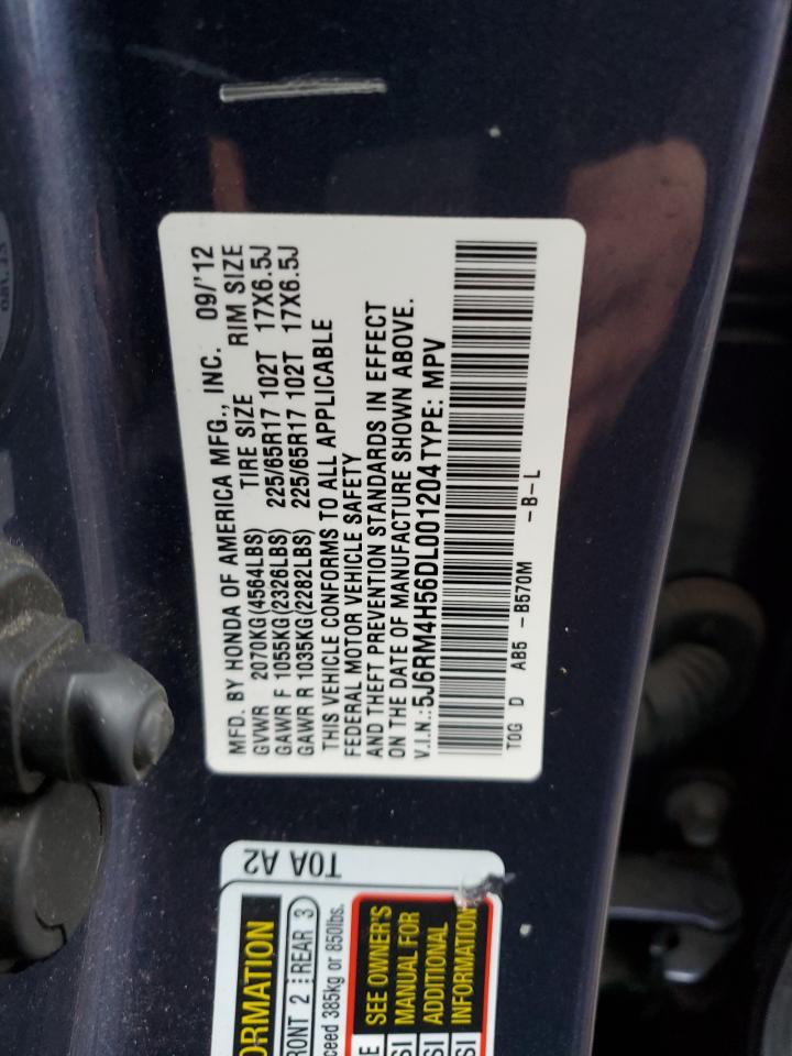 2013 Honda Cr-V Ex VIN: 5J6RM4H56DL001204 Lot: 92987415