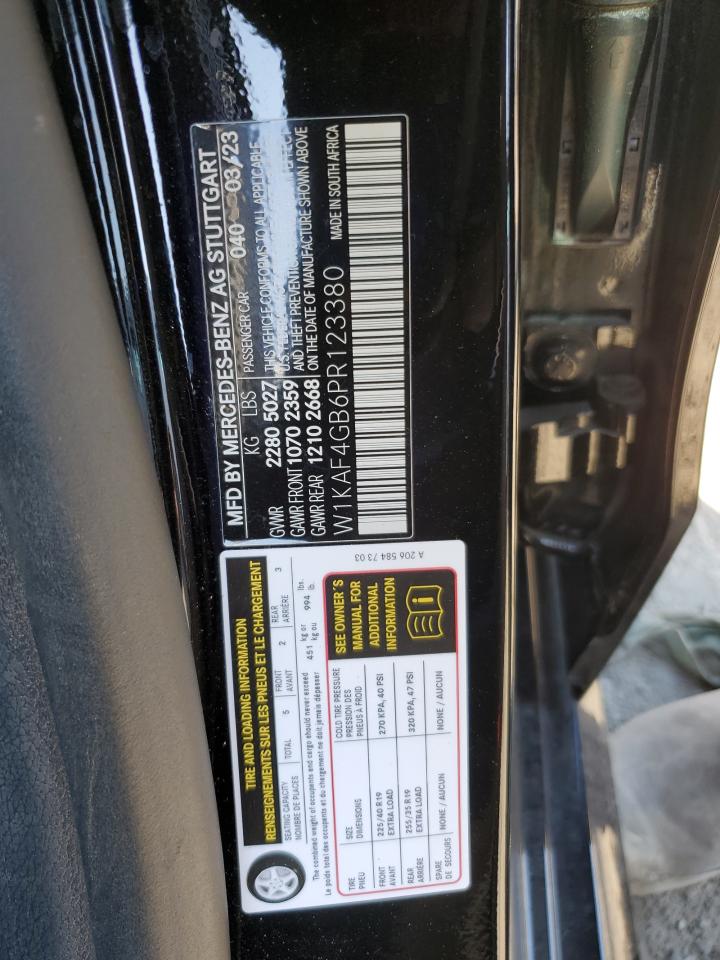 2023 Mercedes-Benz C 300 VIN: W1KAF4GB6PR123380 Lot: 92189205