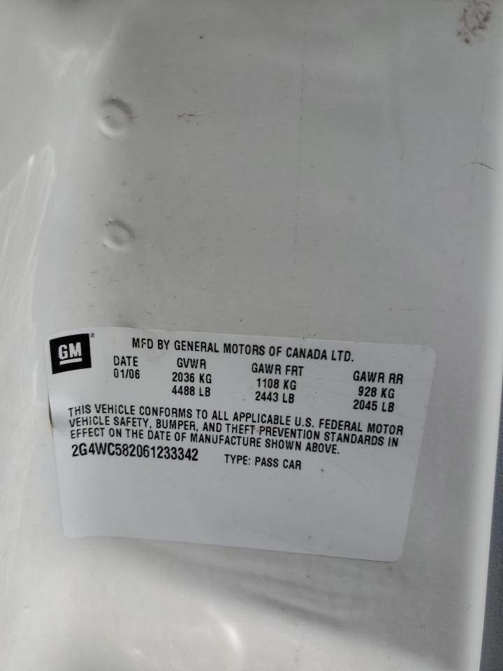 2006 Buick Lacrosse Cx VIN: 2G4WC582061233342 Lot: 91646135
