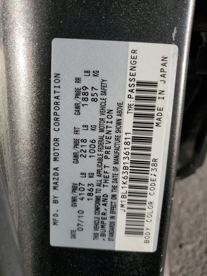 2011 Mazda 3 S VIN: JM1BL1K63B1361811 Lot: 92651165