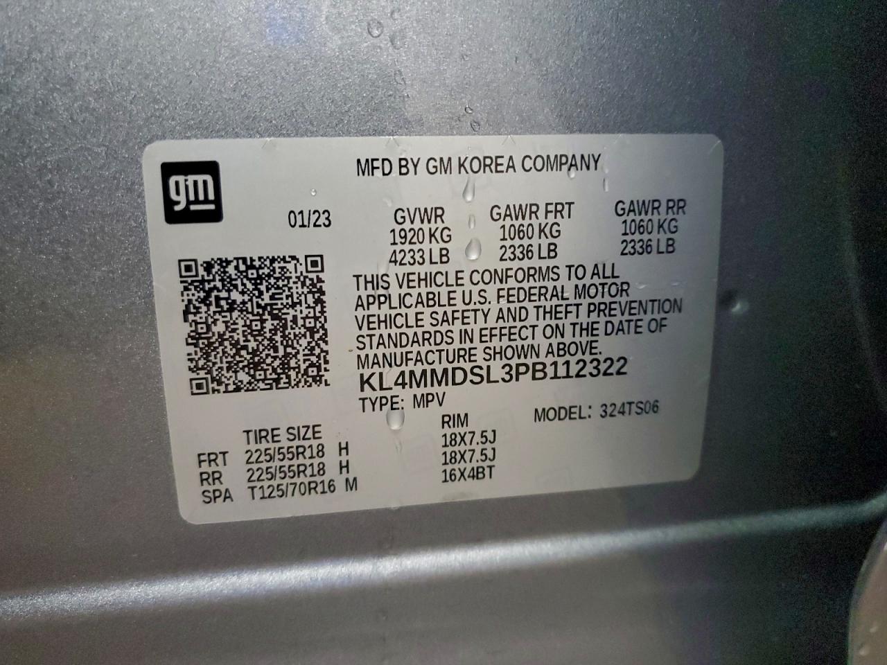 2023 Buick Encore Gx Select VIN: KL4MMDSL3PB112322 Lot: 93523685