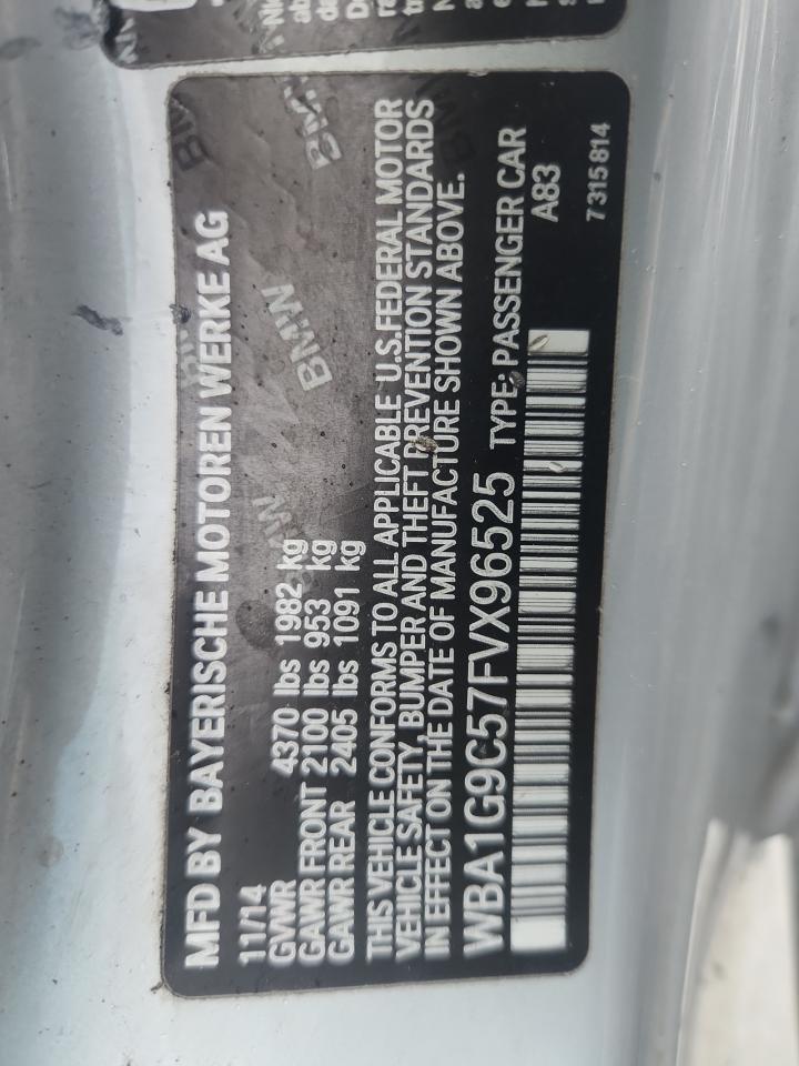 2015 BMW 228 Xi Sulev VIN: WBA1G9C57FVX96525 Lot: 93244505