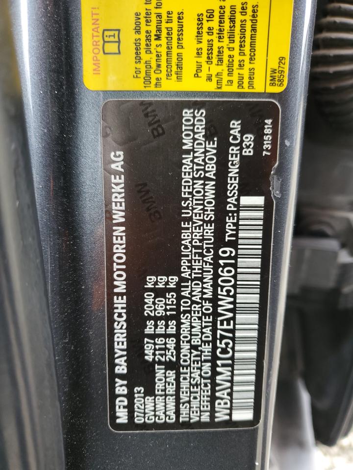 2014 BMW X1 Sdrive28I VIN: WBAVM1C57EVW50619 Lot: 93324755