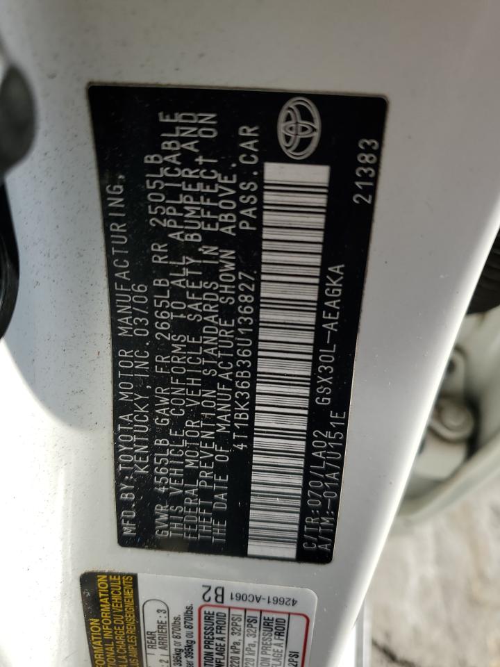 2006 Toyota Avalon Xl VIN: 4T1BK36B36U136827 Lot: 93355725