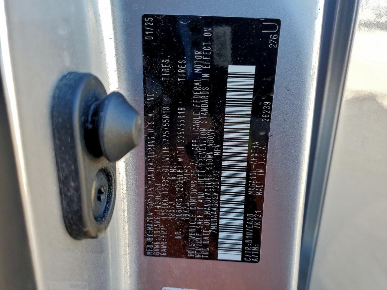 2025 Toyota Corolla Cross Xle VIN: 7MUDAAAG8SV120733 Lot: 94514145