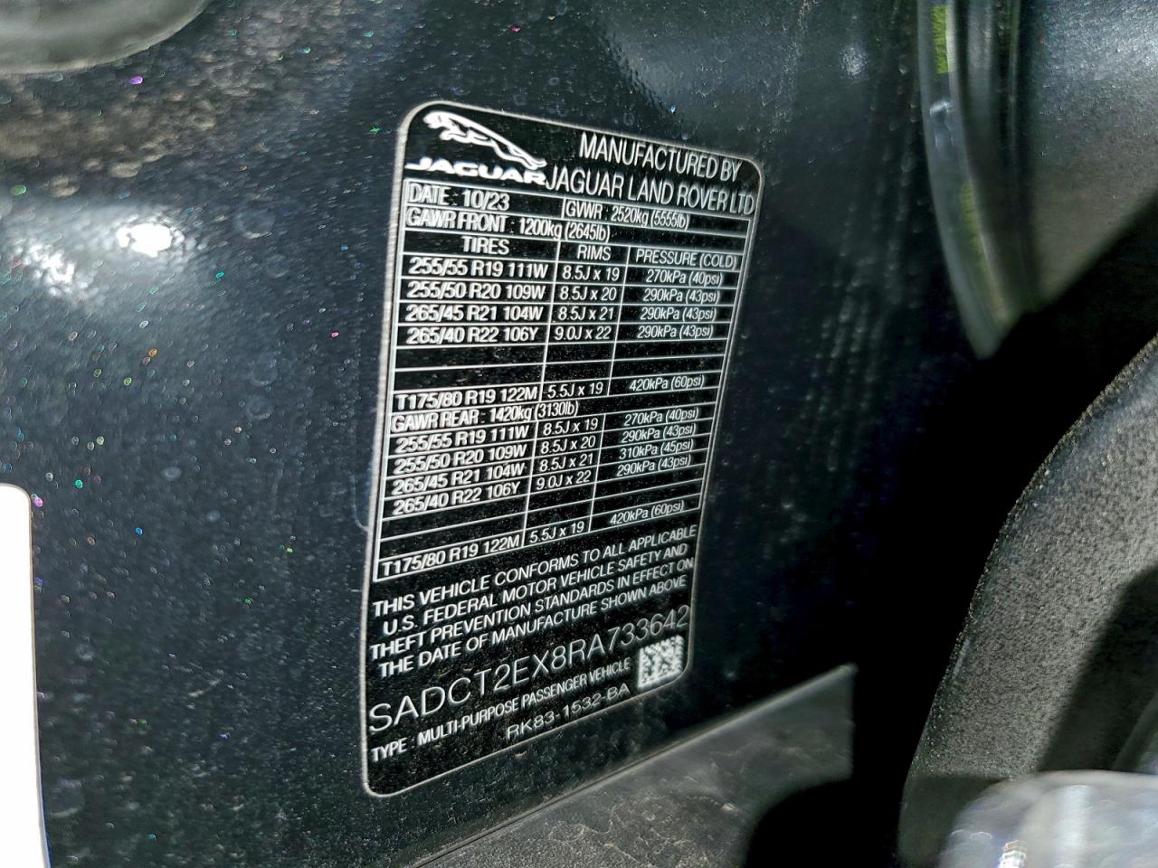 2024 Jaguar F-Pace R-Dynamic S VIN: SADCT2EX8RA733642 Lot: 93913145