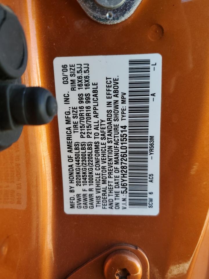 2006 Honda Element Ex VIN: 5J6YH28726L015514 Lot: 90958695