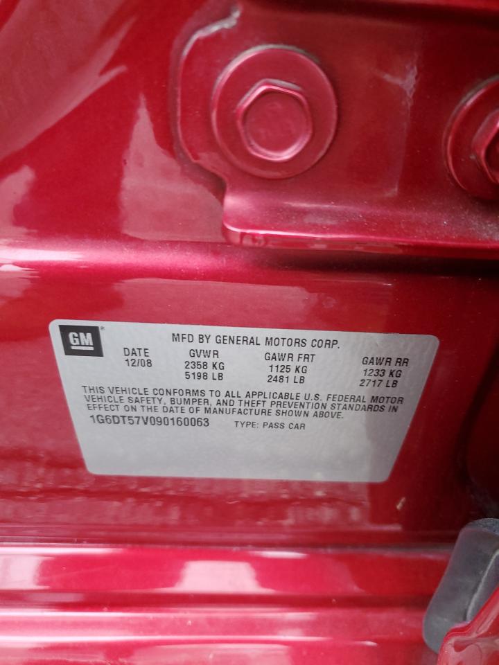 2009 Cadillac Cts Hi Feature V6 VIN: 1G6DT57V090160063 Lot: 93123045