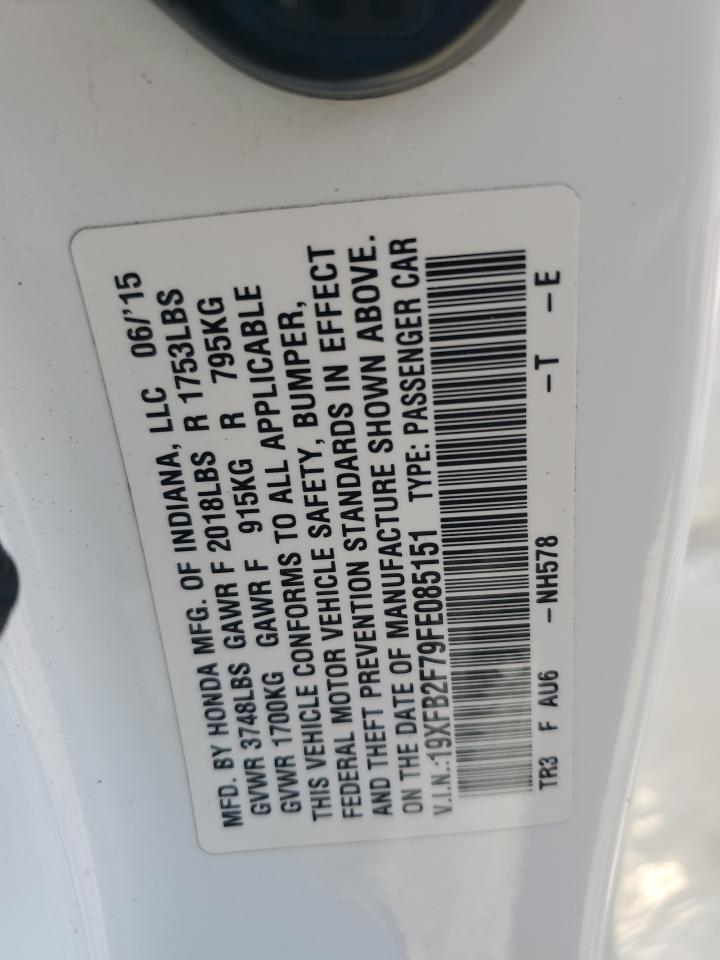 2015 Honda Civic Se VIN: 19XFB2F79FE085151 Lot: 93891455