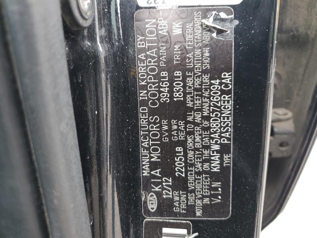 2013 Kia Forte Sx VIN: KNAFW5A38D5726094 Lot: 91390575