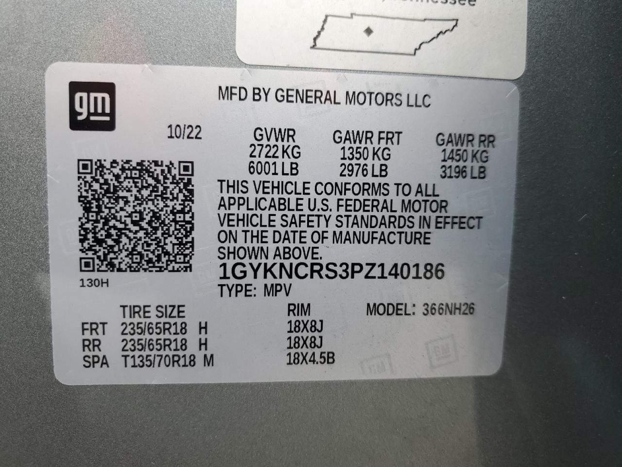 2023 Cadillac Xt5 Premium Luxury VIN: 1GYKNCRS3PZ140186 Lot: 91461925