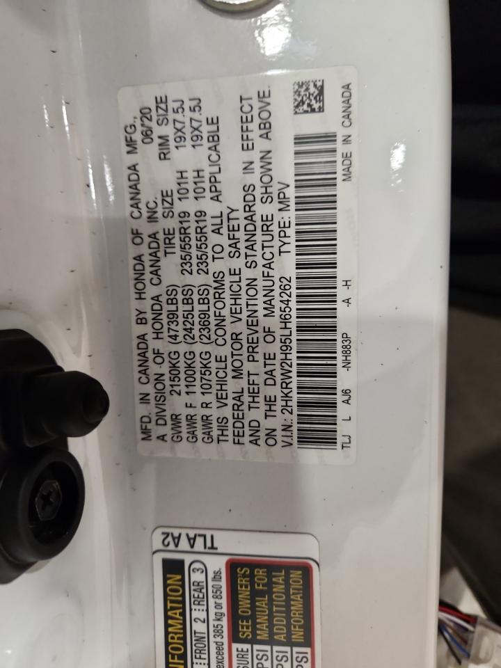 2020 Honda Cr-V Touring VIN: 2HKRW2H95LH654262 Lot: 90925875