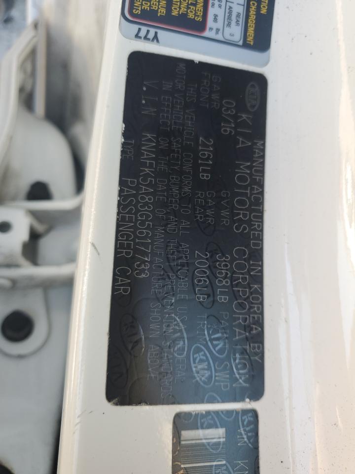 2016 Kia Forte Lx VIN: KNAFK5A83G5617733 Lot: 92265465
