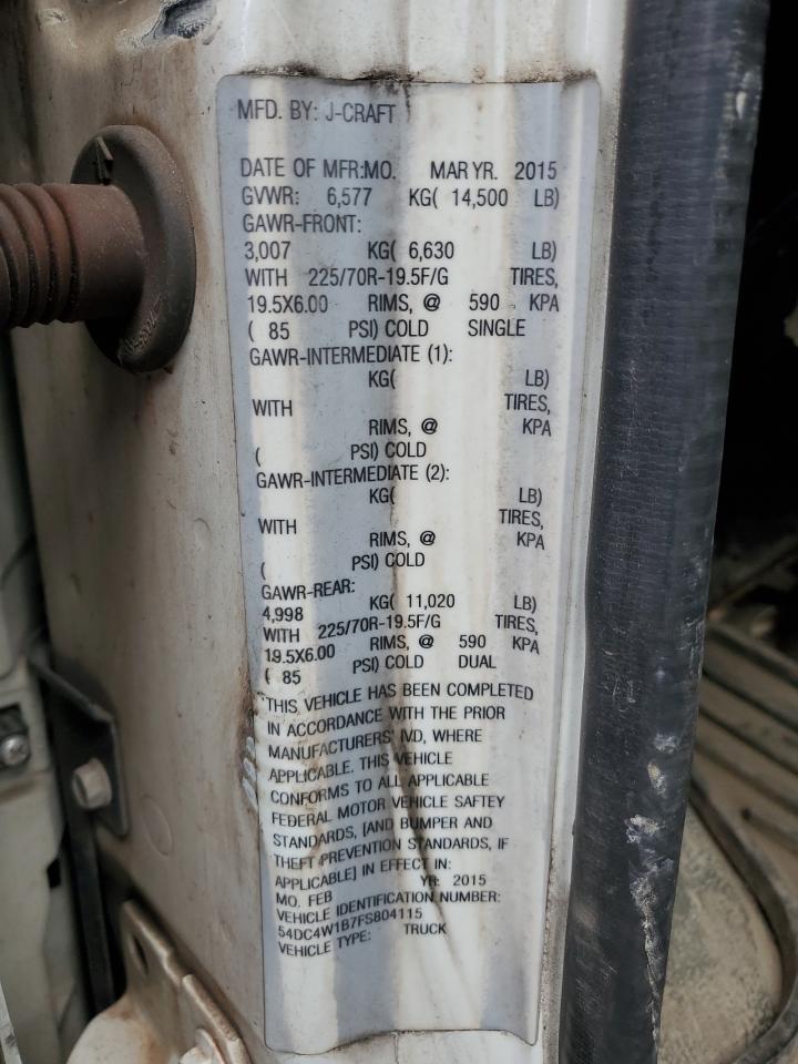 2015 Isuzu Npr Hd Refuse Truck VIN: 54DC4W1B7FS804115 Lot: 93113935