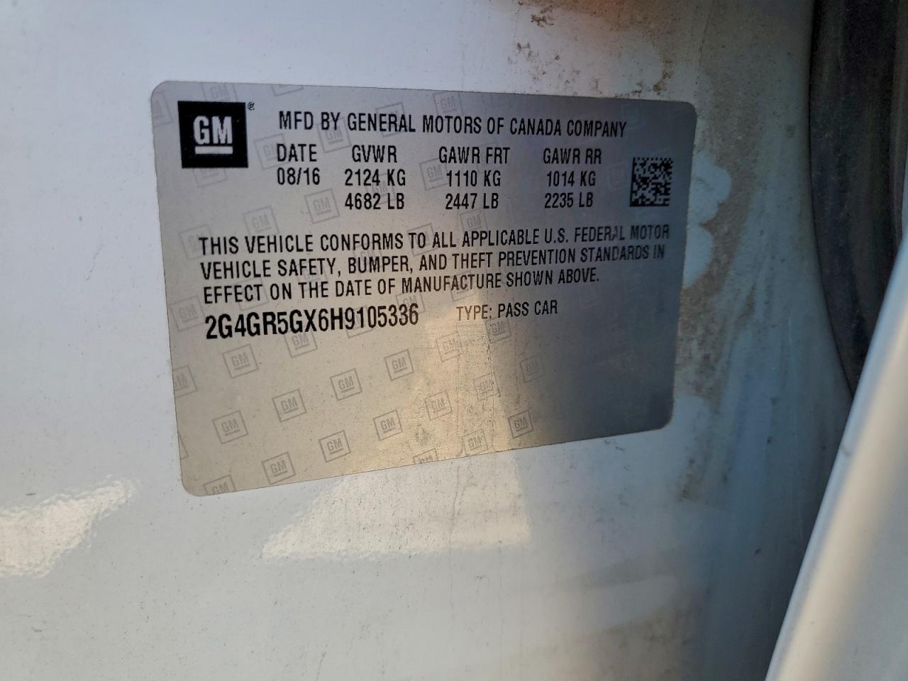 2017 Buick Regal Premium VIN: 2G4GR5GX6H9105336 Lot: 94565715