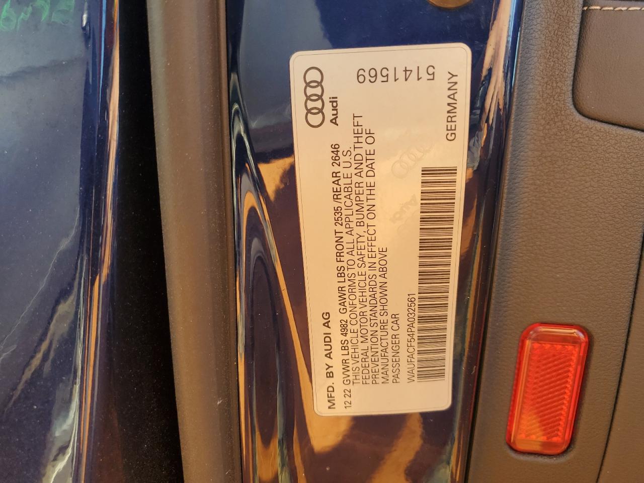 2023 Audi A5 Premium Plus 45 VIN: WAUFACF54PA032561 Lot: 93247065