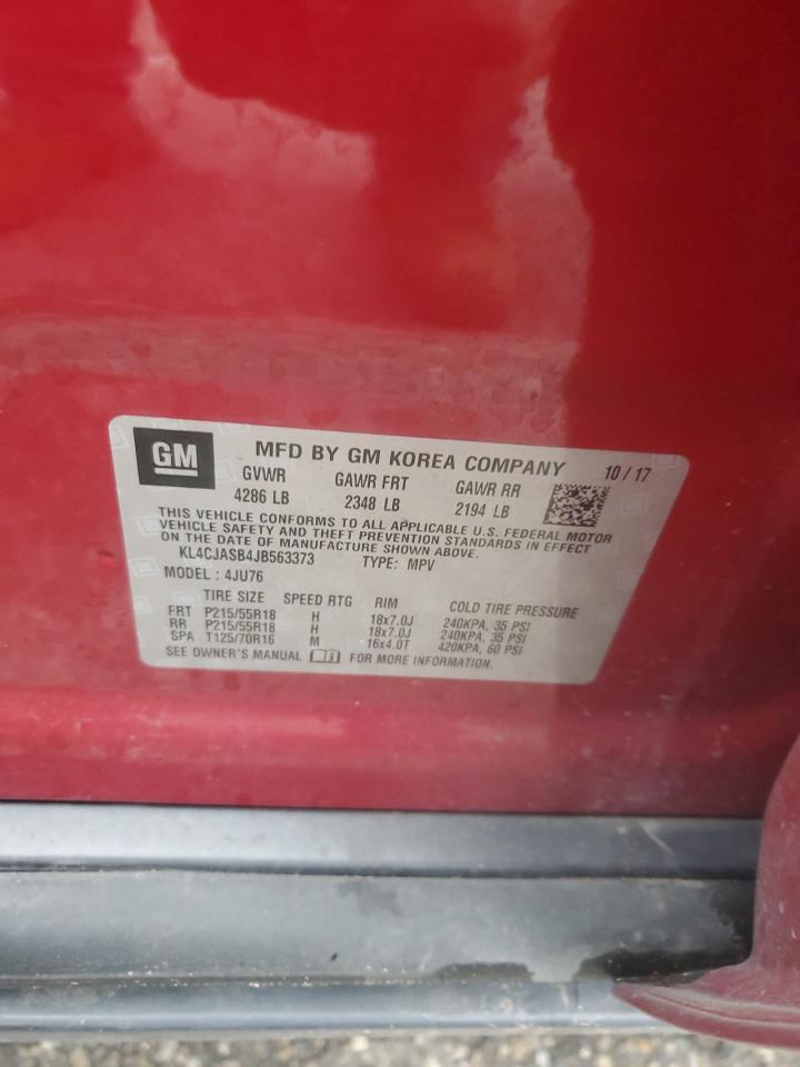 2018 Buick Encore Preferred VIN: KL4CJASB4JB563373 Lot: 93391965