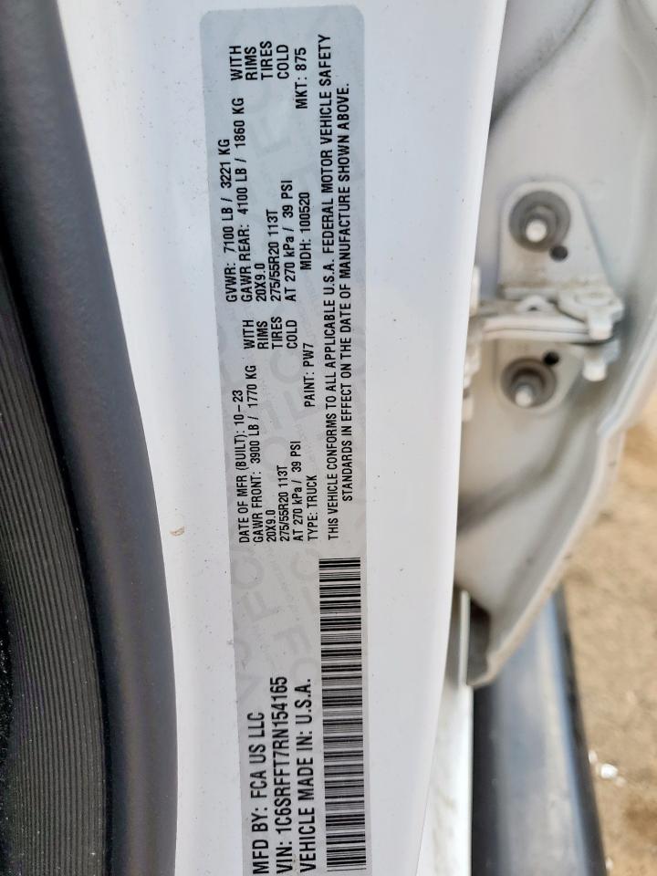 2024 Ram 1500 Big Horn/Lone Star VIN: 1C6SRFFT7RN154165 Lot: 91363685