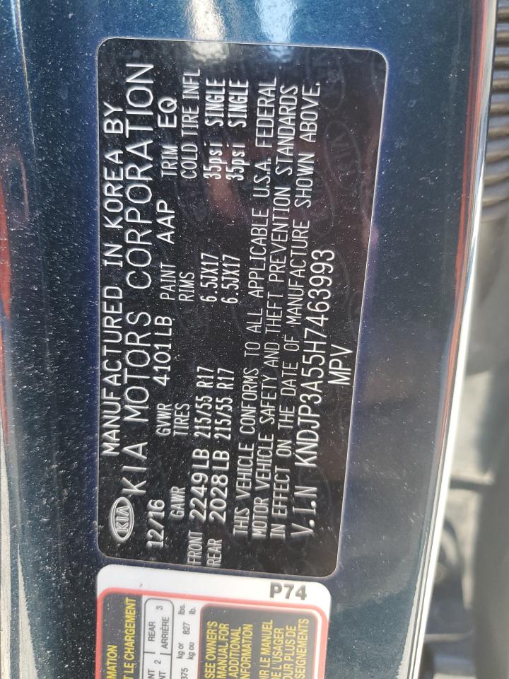 2017 Kia Soul + VIN: KNDJP3A55H7463993 Lot: 93068565