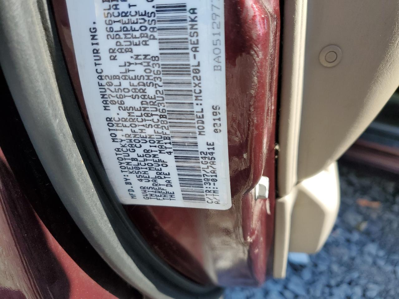 2003 Toyota Avalon Xl VIN: 4T1BF28B63U273638 Lot: 90689215