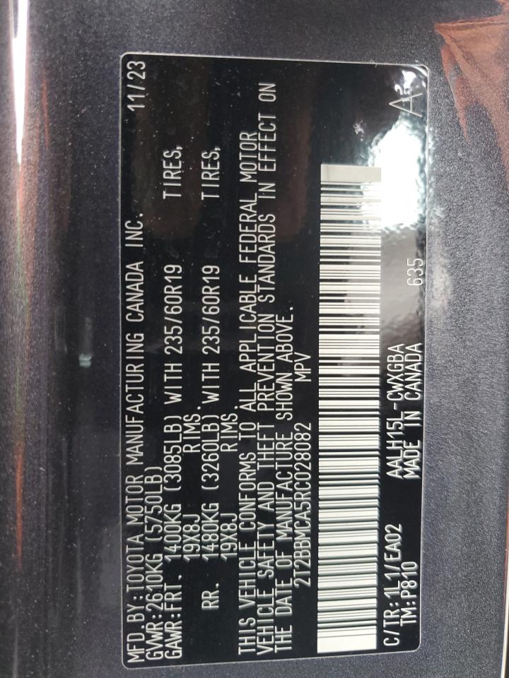 2024 Lexus Rx 350H Base VIN: 2T2BBMCA5RC028082 Lot: 91215275