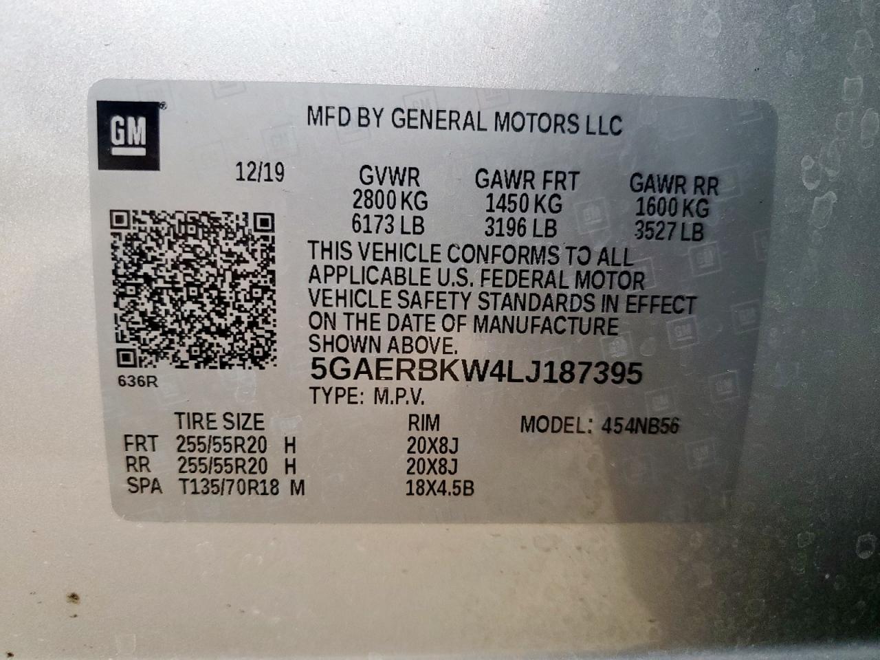 2020 Buick Enclave Essence VIN: 5GAERBKW4LJ187395 Lot: 93473565